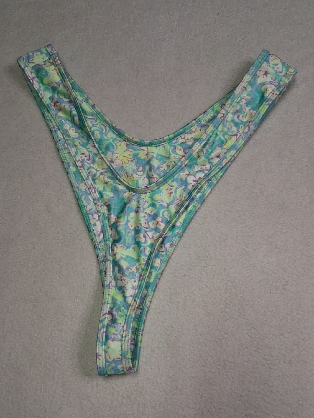 Kulani Kinis Aqua Floral High-Cut Bikini Bottoms - Picture 3 of 6